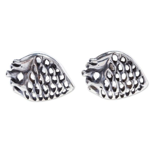 Alternate image for Sterling Silver Agave Heart Button Earrings Agave Heart