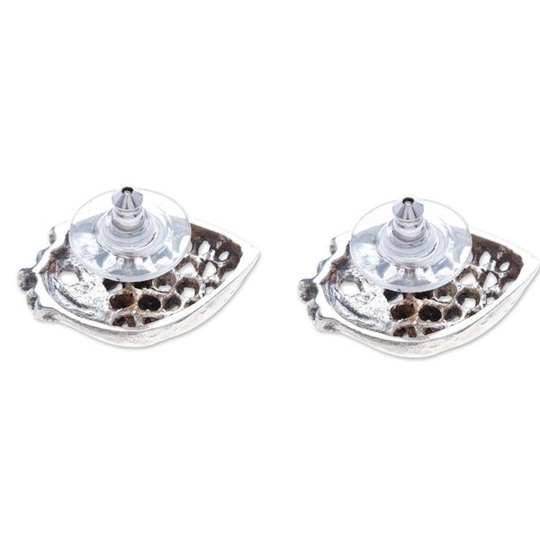 Alternate image for Sterling Silver Agave Heart Button Earrings Agave Heart