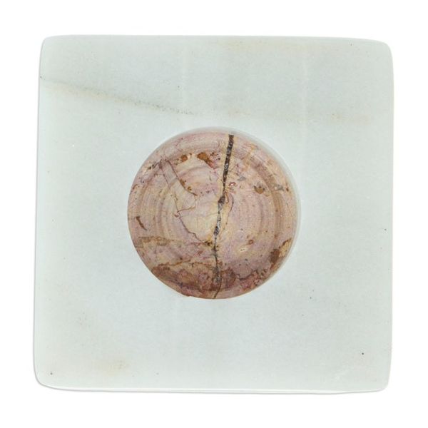 Alternate image for Modern Natural Onyx Tealight Candleholder from Mexico Minimalist Lights