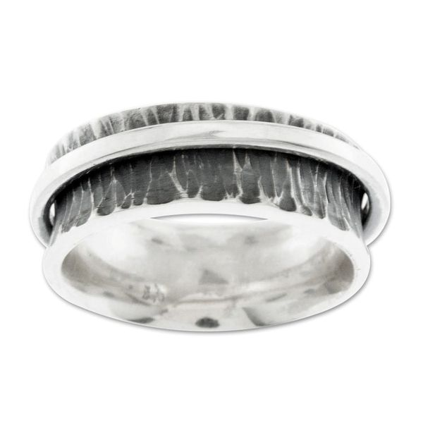 Alternate image for Unisex 950 Silver Meditation Ring from Mexico Mystical Orbit