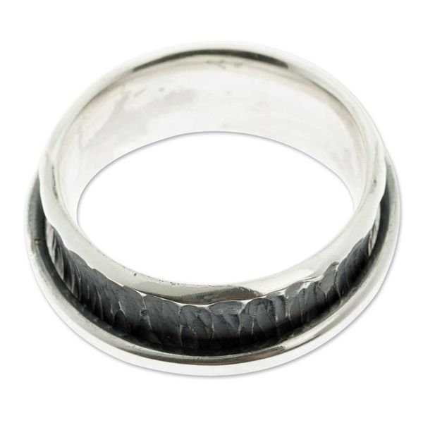 Alternate image for Unisex 950 Silver Meditation Ring from Mexico Mystical Orbit