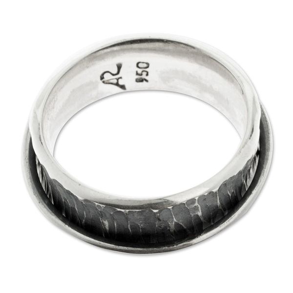 Alternate image for Unisex 950 Silver Meditation Ring from Mexico Mystical Orbit