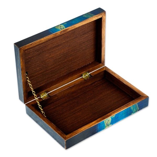 Alternate image for Pine Wood Decoupage Decorative Box from Mexico Sacred San Miguels Heart