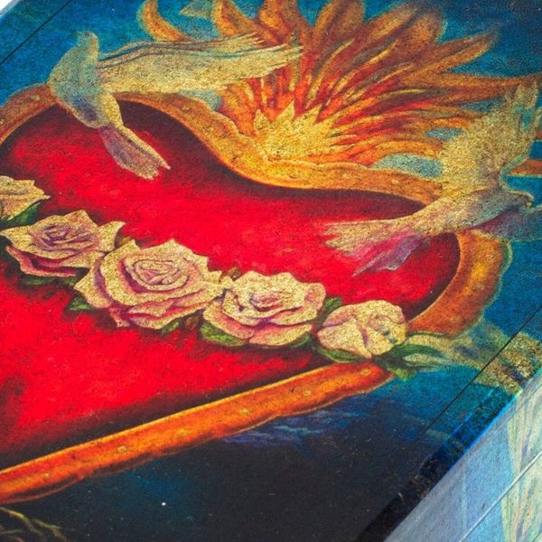 Alternate image for Pine Wood Decoupage Decorative Box from Mexico Sacred San Miguels Heart