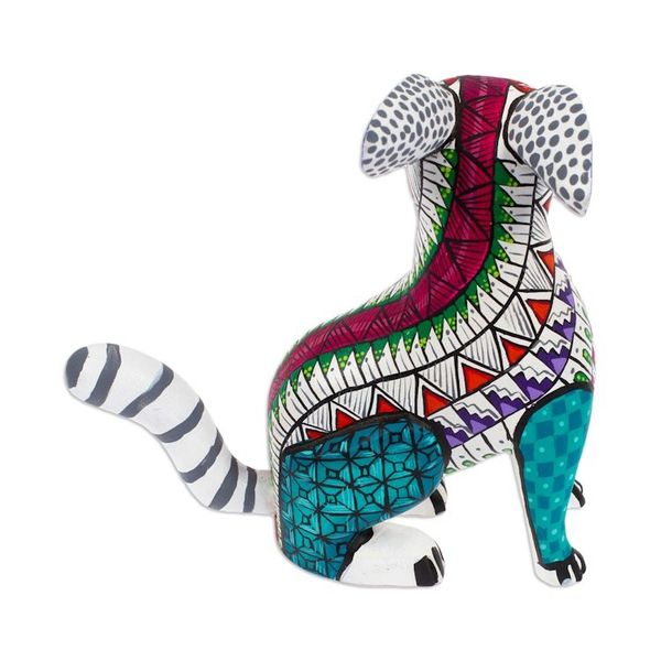 Alternate image for Colorful Wood Alebrije Hare Figurine Hand-Painted in Mexico Magical Hare