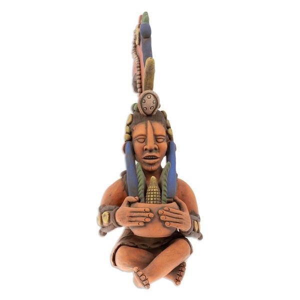 Alternate image for Hand-Painted Folk Art Traditional Ceramic Sculpture Offering to Corn