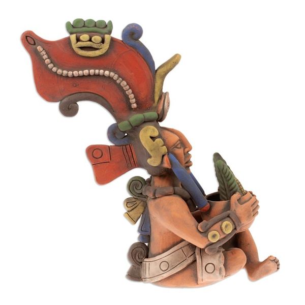 Alternate image for Hand-Painted Folk Art Traditional Ceramic Sculpture Offering to Corn