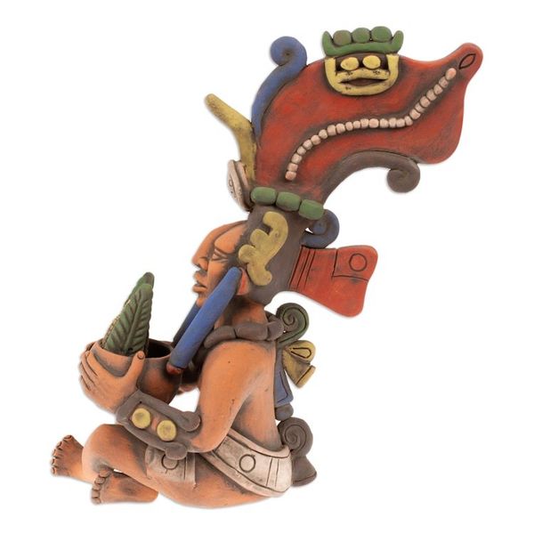 Alternate image for Hand-Painted Folk Art Traditional Ceramic Sculpture Offering to Corn