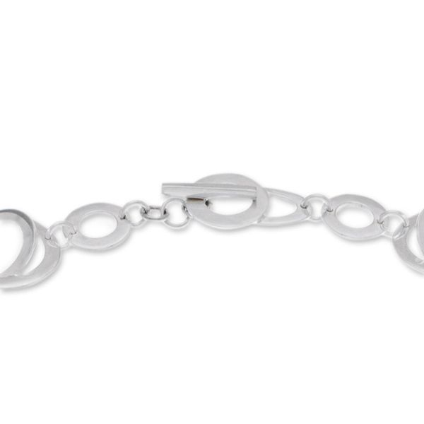 Alternate image for Modern Sterling Silver Link Necklace with Obsidian Jewels Enlightened Evolution