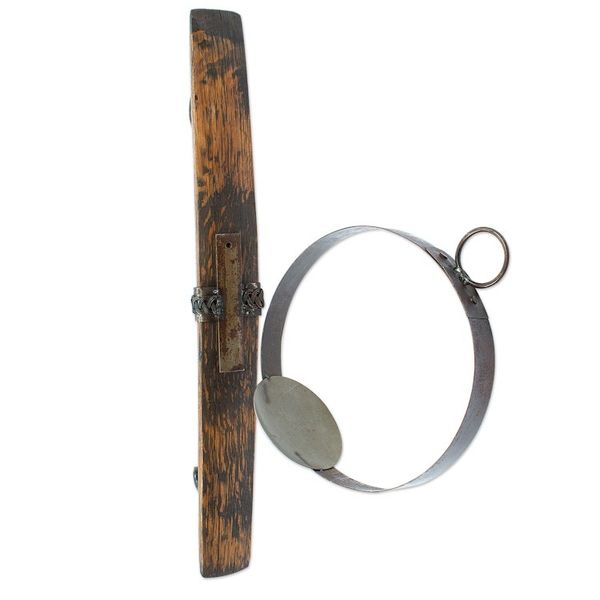 Alternate image for Iron and Wood Wall Sconce Handcrafted from Barrel in Mexico Lights from the Hacienda