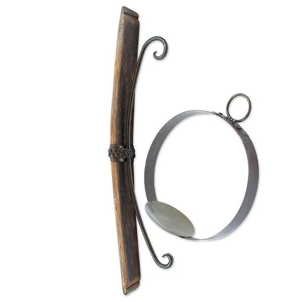 Alternate image for Iron and Wood Wall Sconce Handcrafted from Barrel in Mexico Lights from the Hacienda
