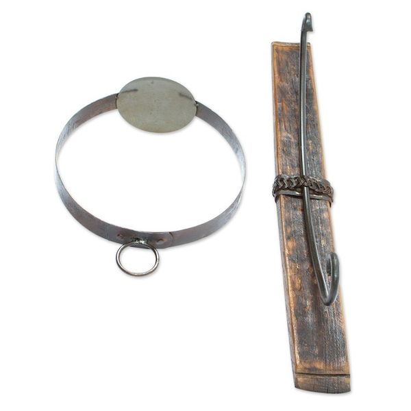 Alternate image for Iron and Wood Wall Sconce Handcrafted from Barrel in Mexico Lights from the Hacienda