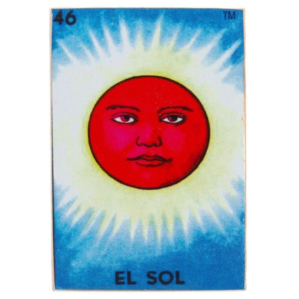 Alternate image for Mexican Wood Magnet with Red Sun Decoupage Burning Sun