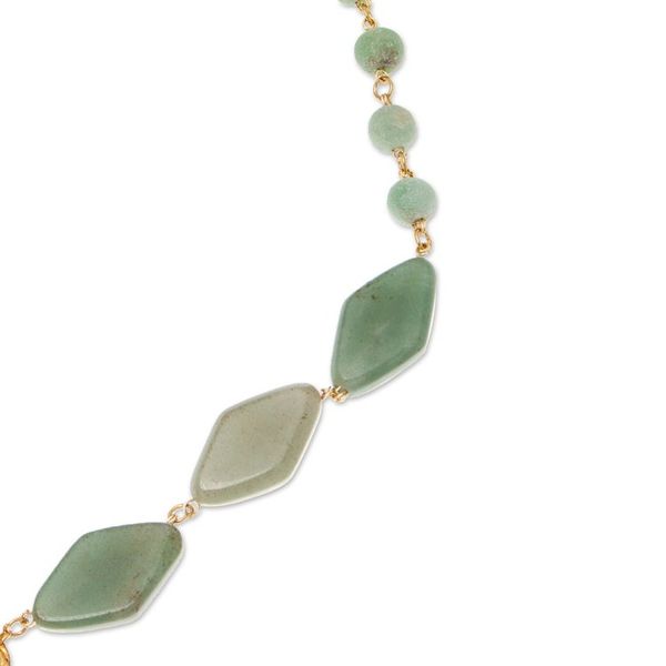Alternate image for Gold-Accented Green Multi-Gemstone Pendant Necklace Divine Nature