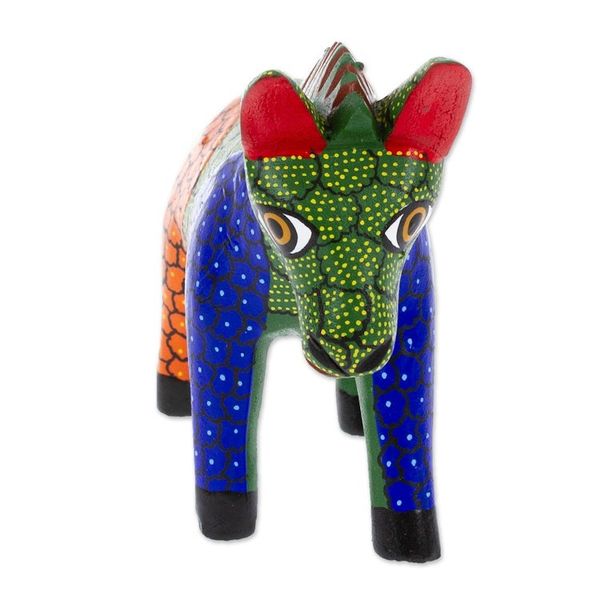 Alternate image for Wood Donkey Alebrije Figurine Carved and Painted by Hand Splendid Donkey