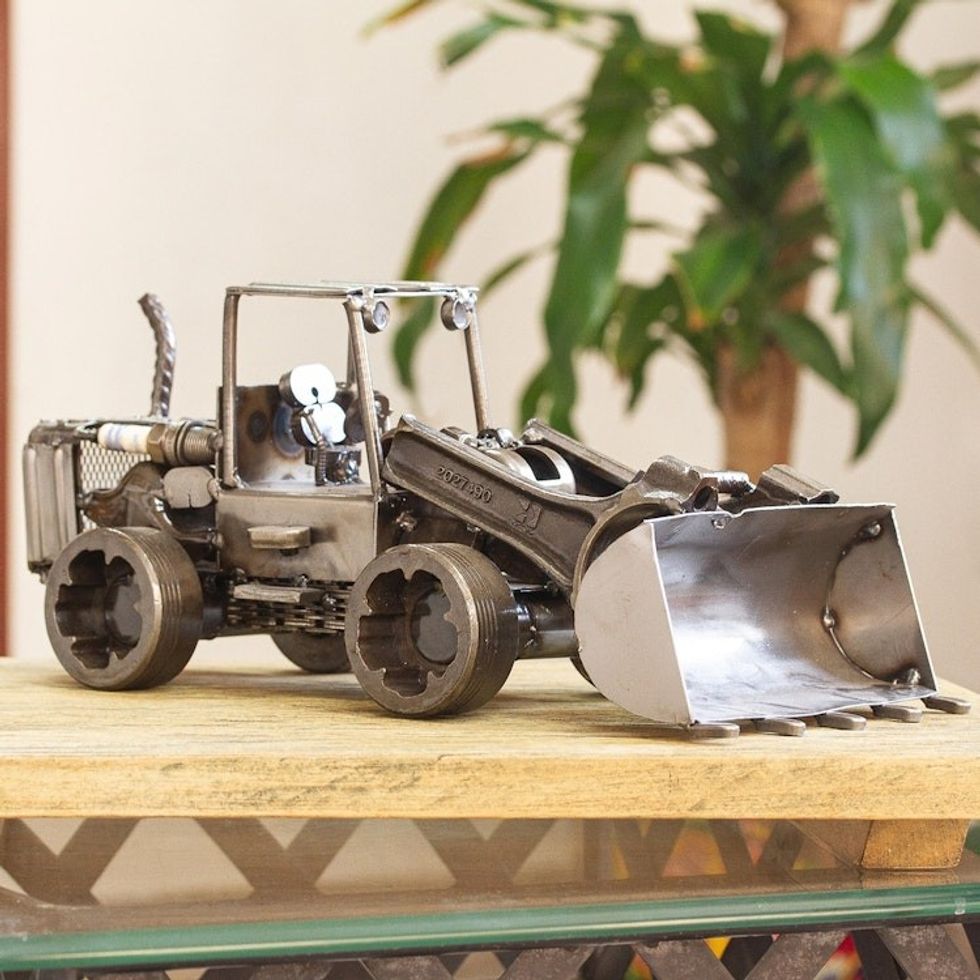 Rustic Metal Eco Art Loader Sculpture 'Rustic Loader'