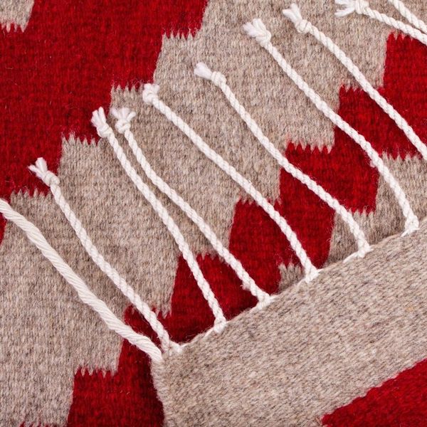 Alternate image for Diamond Pattern Hand Woven Zapotec Rug 2.5x5 from Mexico Valley Fire