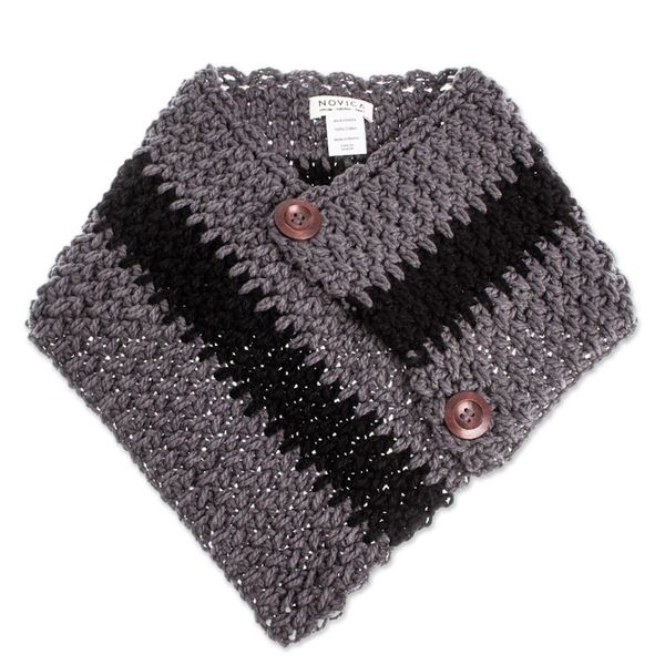 Alternate image for Grey and Black Neck Warmer from Mexico Flint Comfort