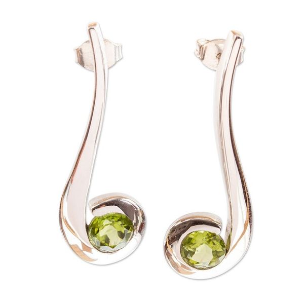 Alternate image for Contemporary Peridot Drop Earrings Embrace