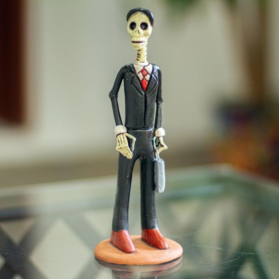 Hand Crafted CEO Skeleton Sculpture 'CEO Catrin'