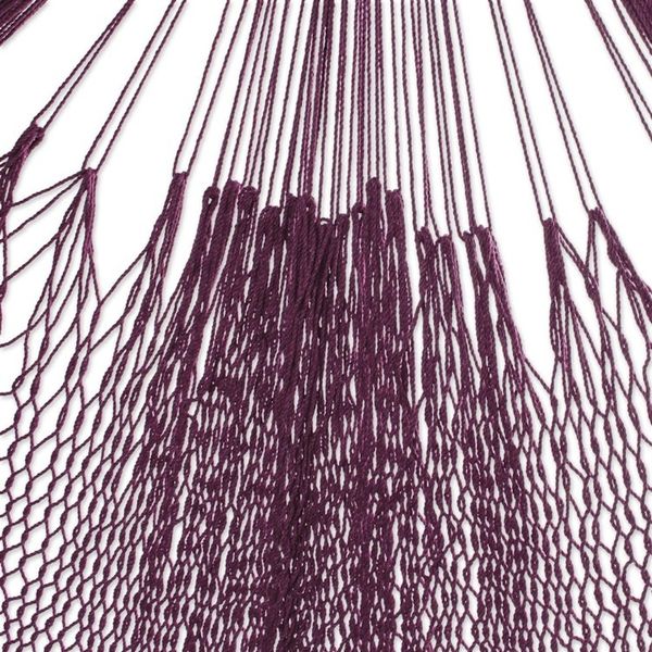 Alternate image for Burgundy Tasseled Cotton Hammock Double From Mexico Veranda Dreams in Bordeaux