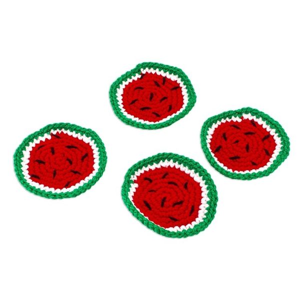 Alternate image for Artisan Crafted Watermelon Coasters Set of 4 Luscious Watermelon