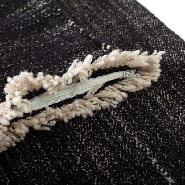 Alternate image for All Wool Black and Oatmeal Cushion Cover Black Diamond