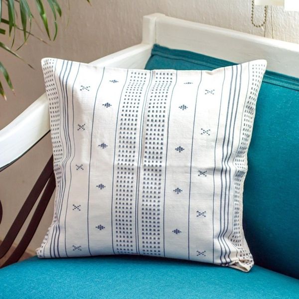 Alternate image for Smoky Grey on White Cushion Cover from Chiapas Smoky Cloud