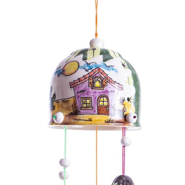 Alternate image for Cactus-Themed Handmade Ceramic Wind Chime Cactus Family