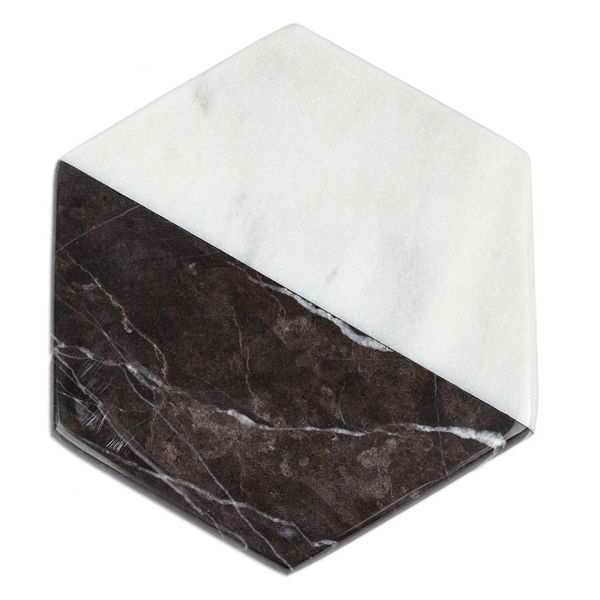 Alternate image for Artisan Crafted Marble Cheese Board in Black and White Opposites Attract