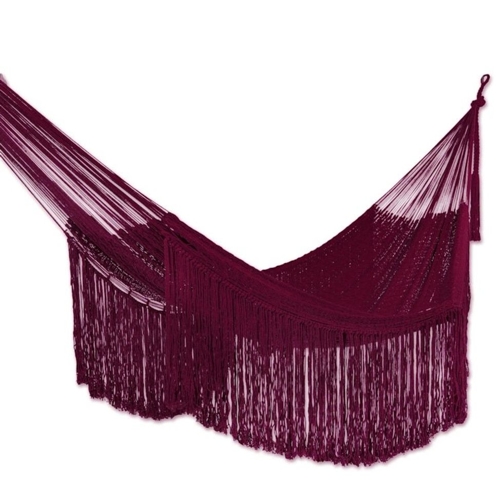 Cotton Rope Hammock in Wine Double 'Cascade in Wine'