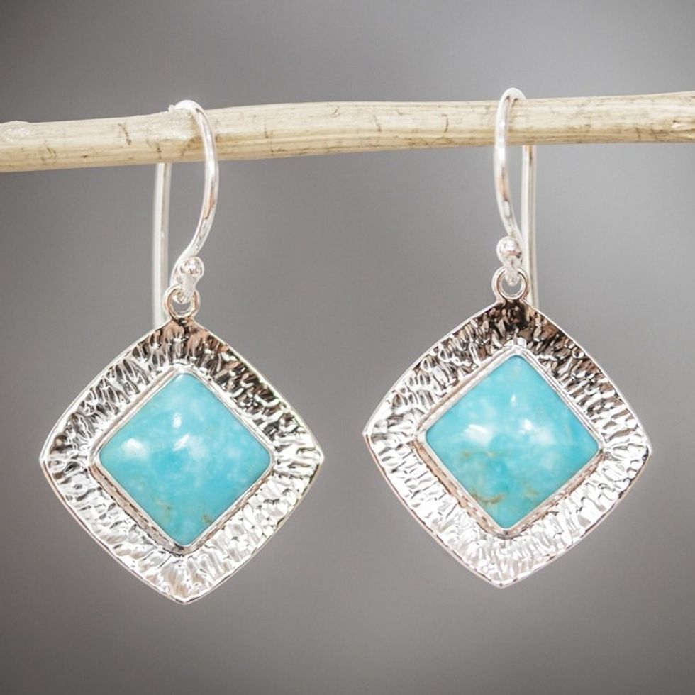 Dangle Earrings with Natural Turquoise 'Zocalo'