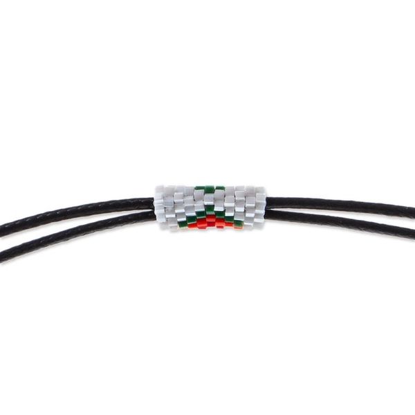 Alternate image for Beadwork Day of the Dead White Skull Huichol Necklace White Skeleton