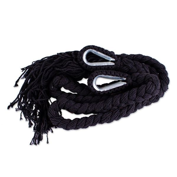 Alternate image for Black Hammock with Macrame Panels Double Mirage in Black