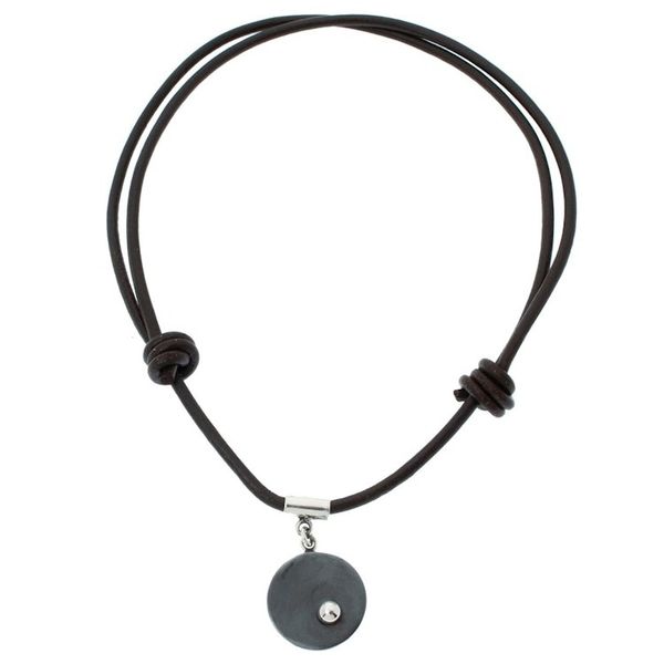 Alternate image for 950 Silver Pendant on Leather Adjustable Cord from Mexico Cosmos