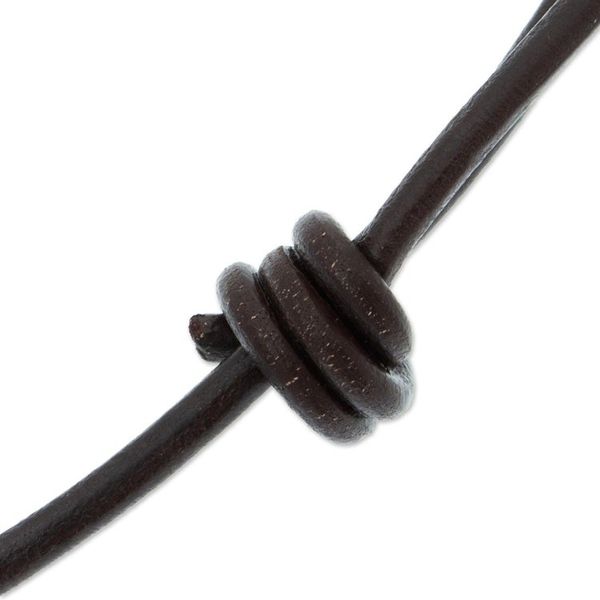 Alternate image for 950 Silver Pendant on Leather Adjustable Cord from Mexico Cosmos