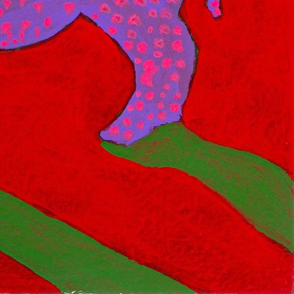 Alternate image for Oil and Acrylic on Wood with Rhinoceros Under the Moon Blue Moon