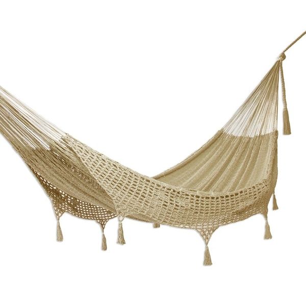 Alternate image for Hand Woven Grey Cotton Hammock Double Mirage in Grey