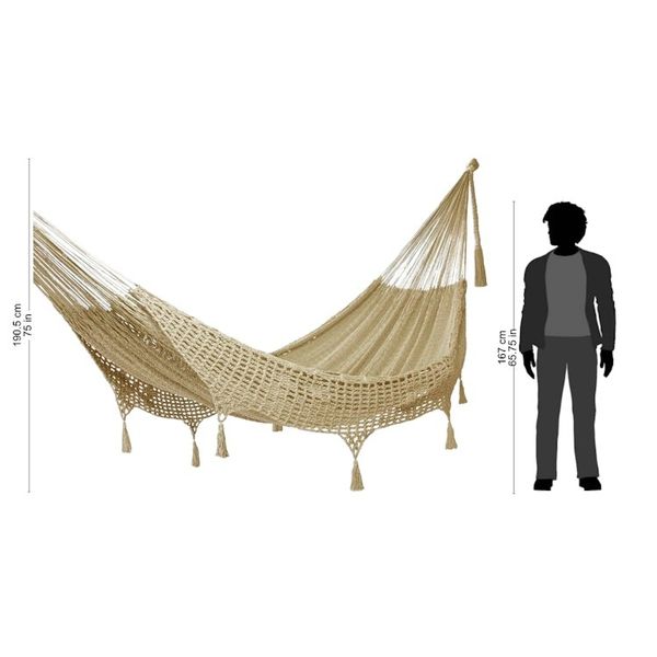 Alternate image for Hand Woven Grey Cotton Hammock Double Mirage in Grey