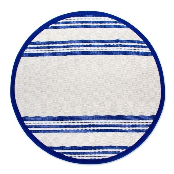 Alternate image for Blue and Off-White All Cotton Woven Tortilla Holder Lapis Lagoon