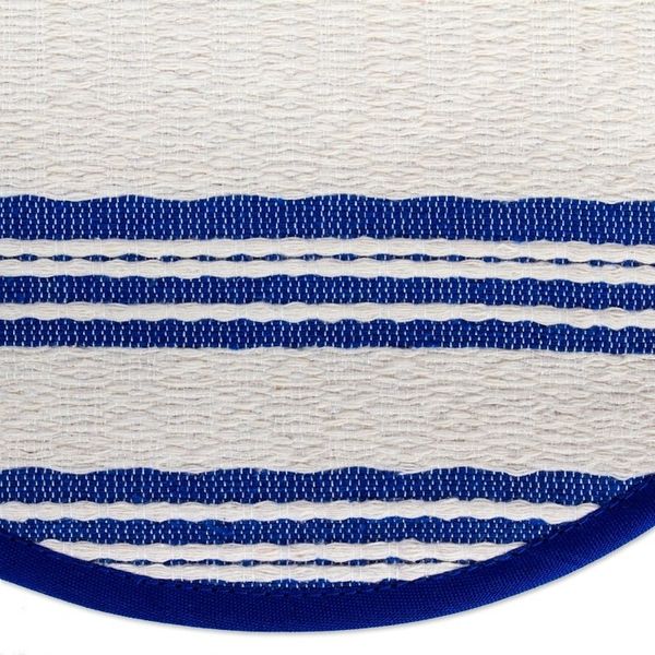 Alternate image for Blue and Off-White All Cotton Woven Tortilla Holder Lapis Lagoon