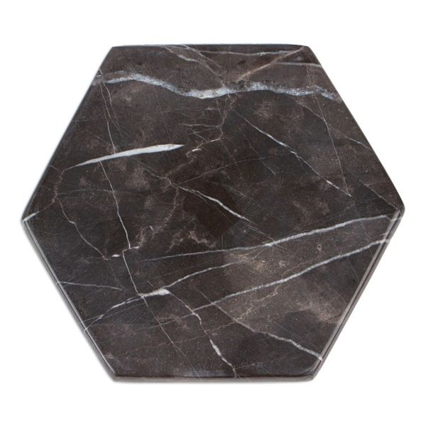 Alternate image for Black Marble Cheese or Chopping Board from Mexico Hexagon in Black