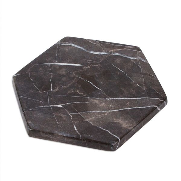 Alternate image for Black Marble Cheese or Chopping Board from Mexico Hexagon in Black