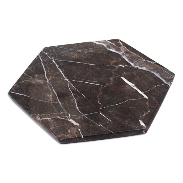 Alternate image for Black Marble Cheese or Chopping Board from Mexico Hexagon in Black