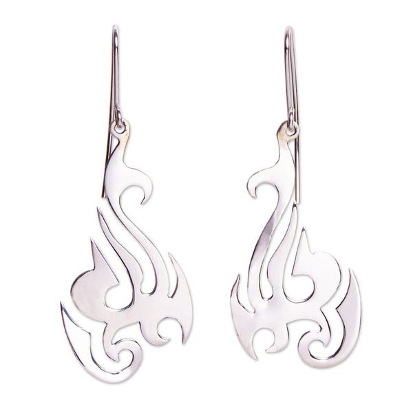 Alternate image for Tattoo-Style Sterling Silver Earrings Taxco Tribal