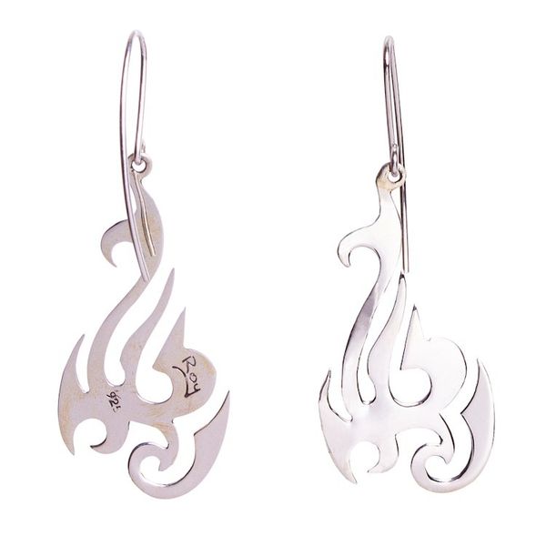 Alternate image for Tattoo-Style Sterling Silver Earrings Taxco Tribal