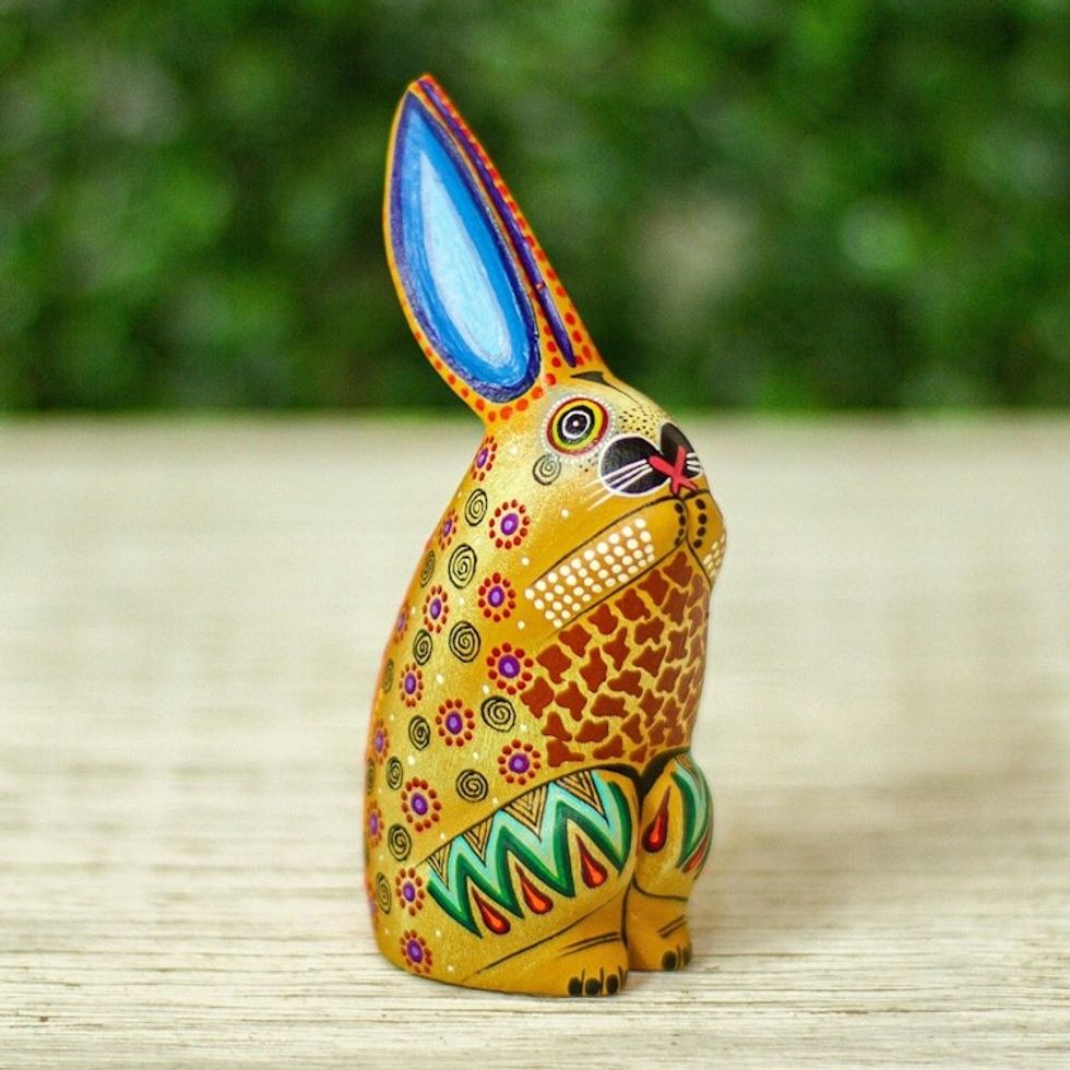 Copal Wood Rabbit Alebrije Figurine from Mexico 'Magical Rabbit'