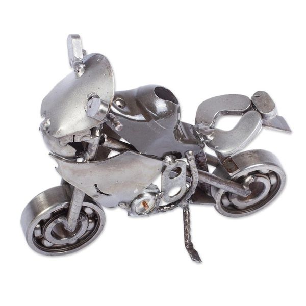 Alternate image for Rustic Motocross Bike Recycled Metal Sculpture Rustic Motocross Bike
