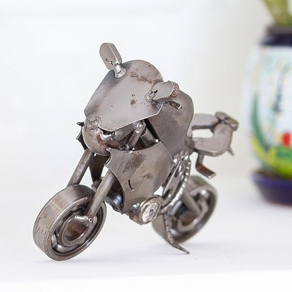 Alternate image for Rustic Motocross Bike Recycled Metal Sculpture Rustic Motocross Bike