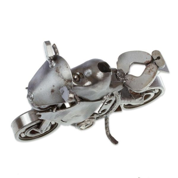 Alternate image for Rustic Motocross Bike Recycled Metal Sculpture Rustic Motocross Bike